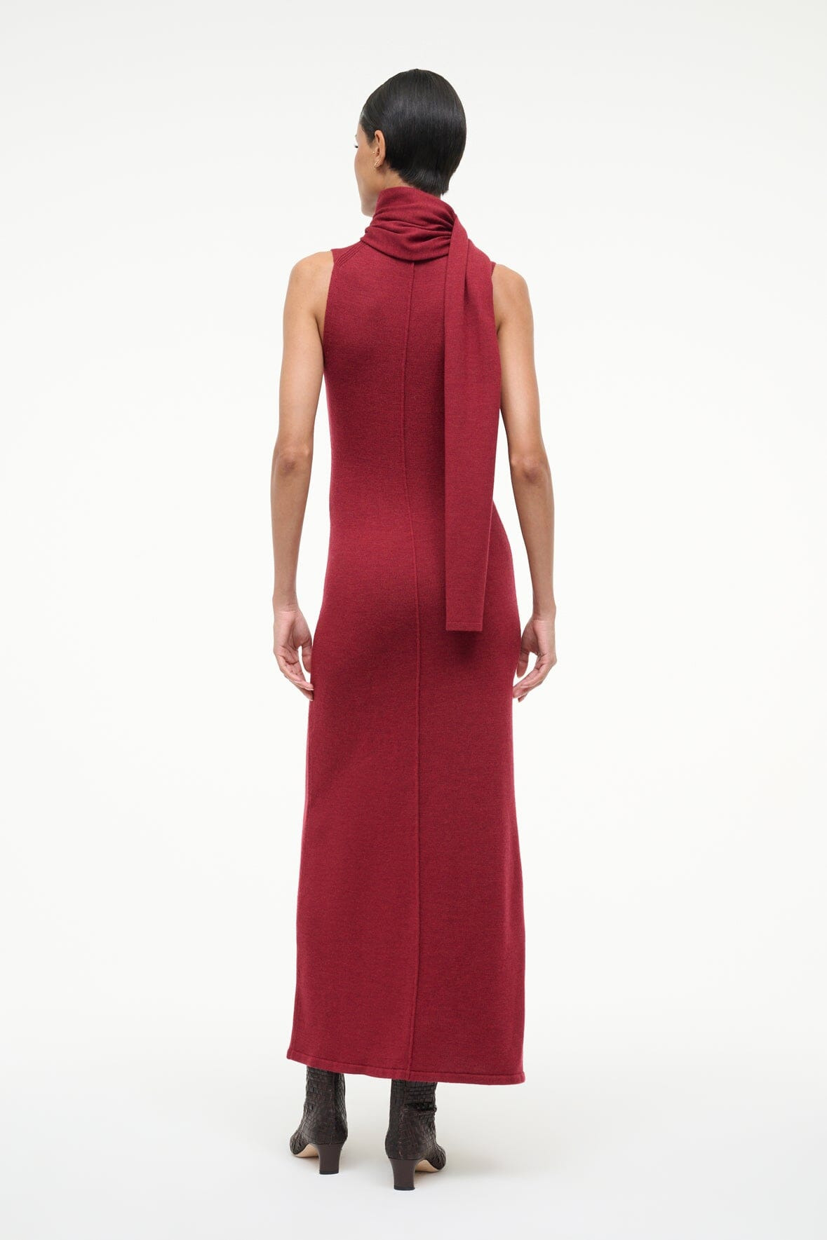 STAUD CANAL MIDI DRESS SANGRIA - 6