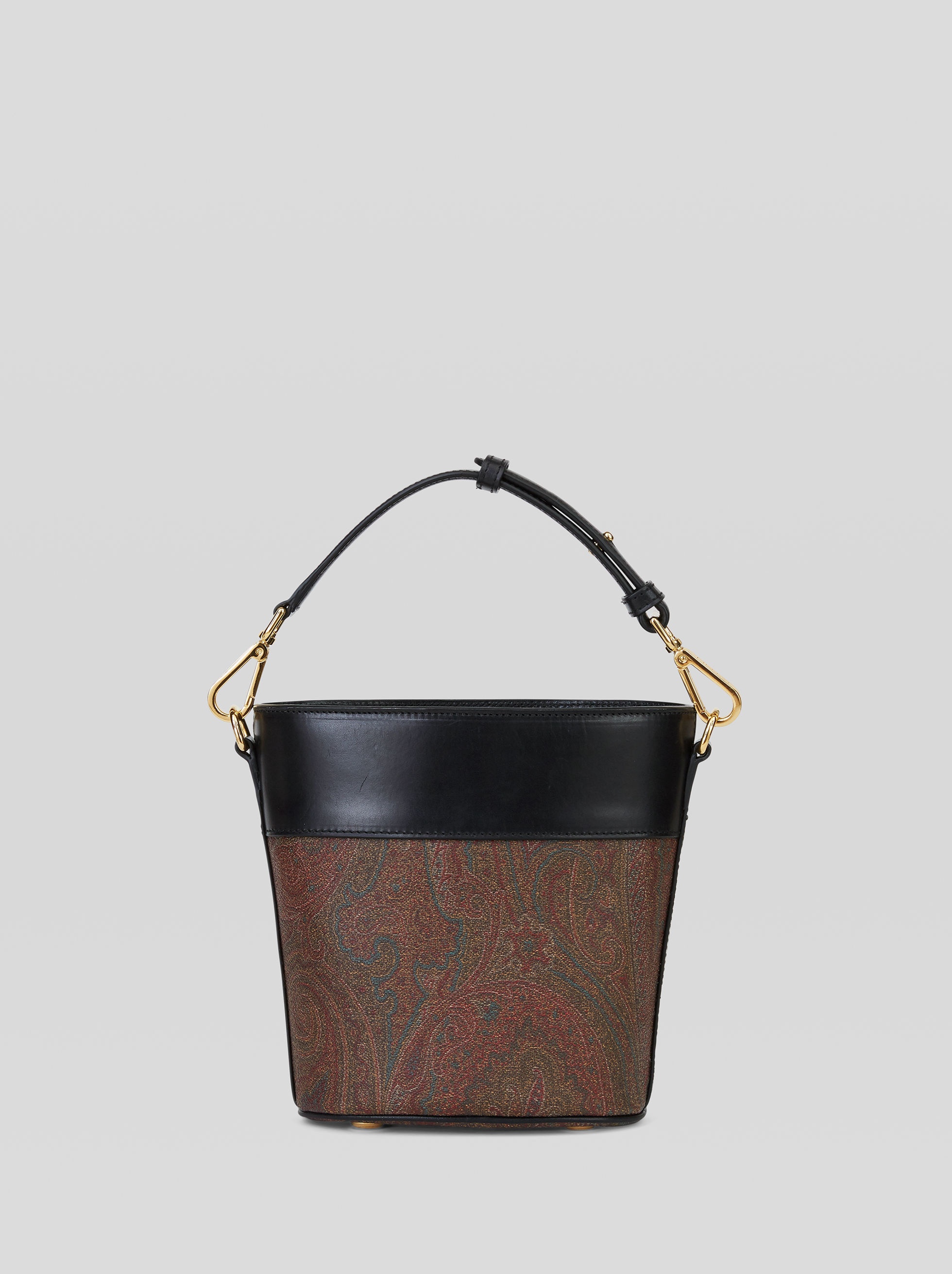CROWN ME PAISLEY BUCKET BAG WITH BLACK STUDS - 3