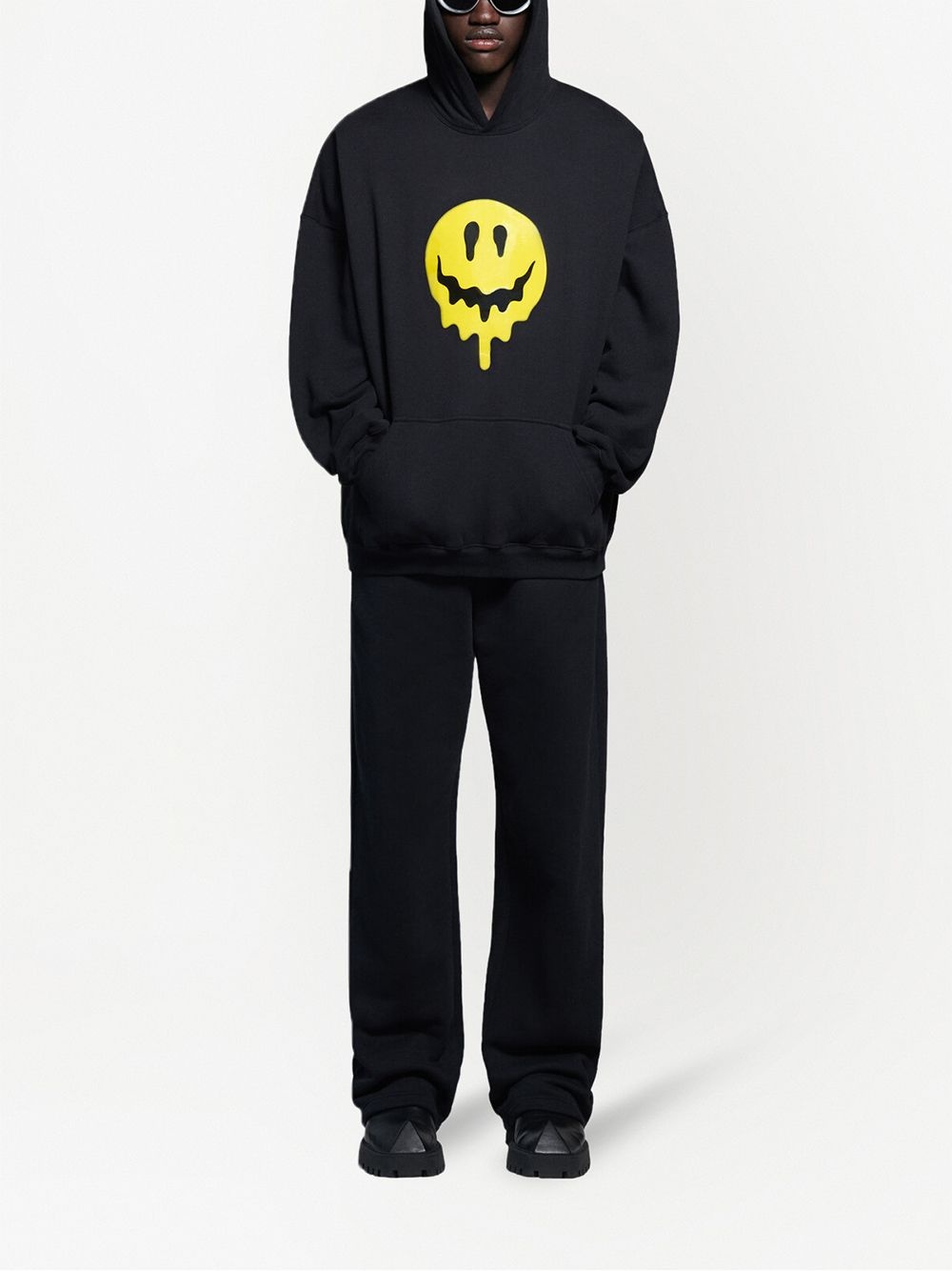 smiley-face print hoodie - 2