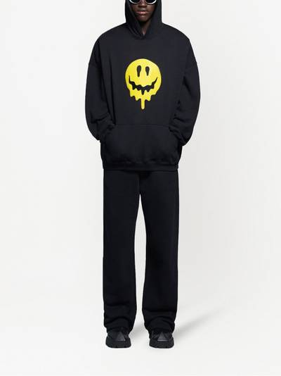 BALENCIAGA smiley-face print hoodie outlook