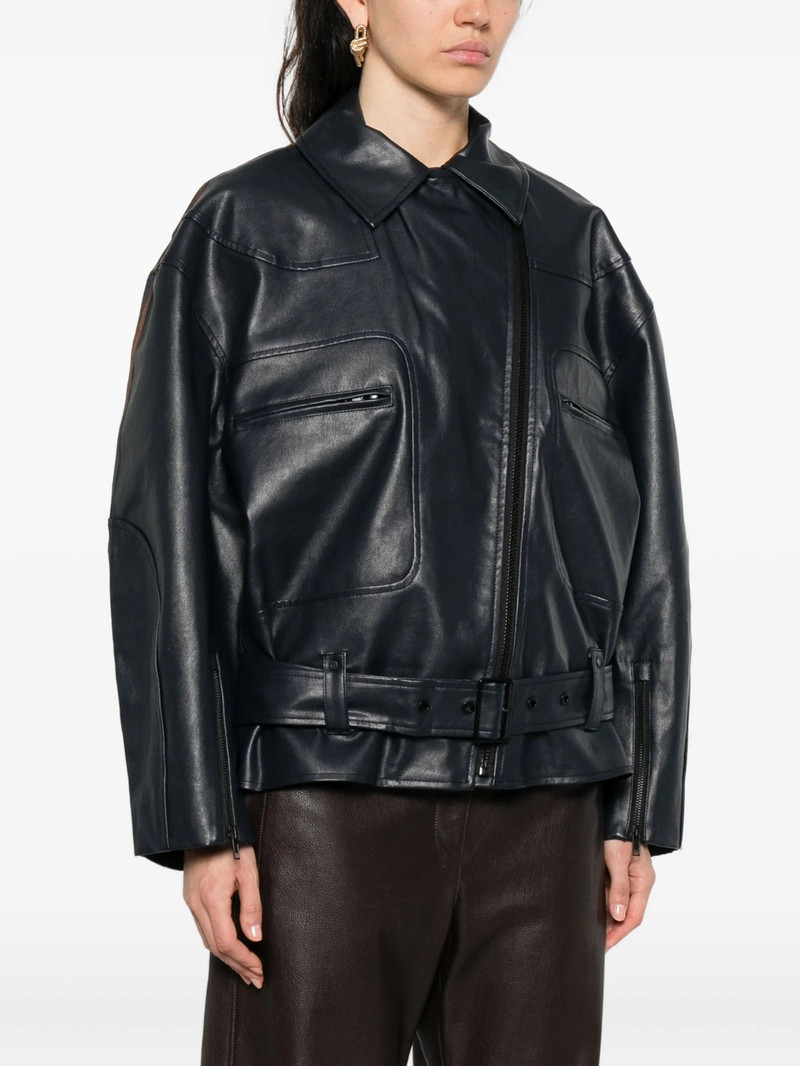 STINE GOYA Stine Goya Belted Stripe-detail Biker Jacket outlook