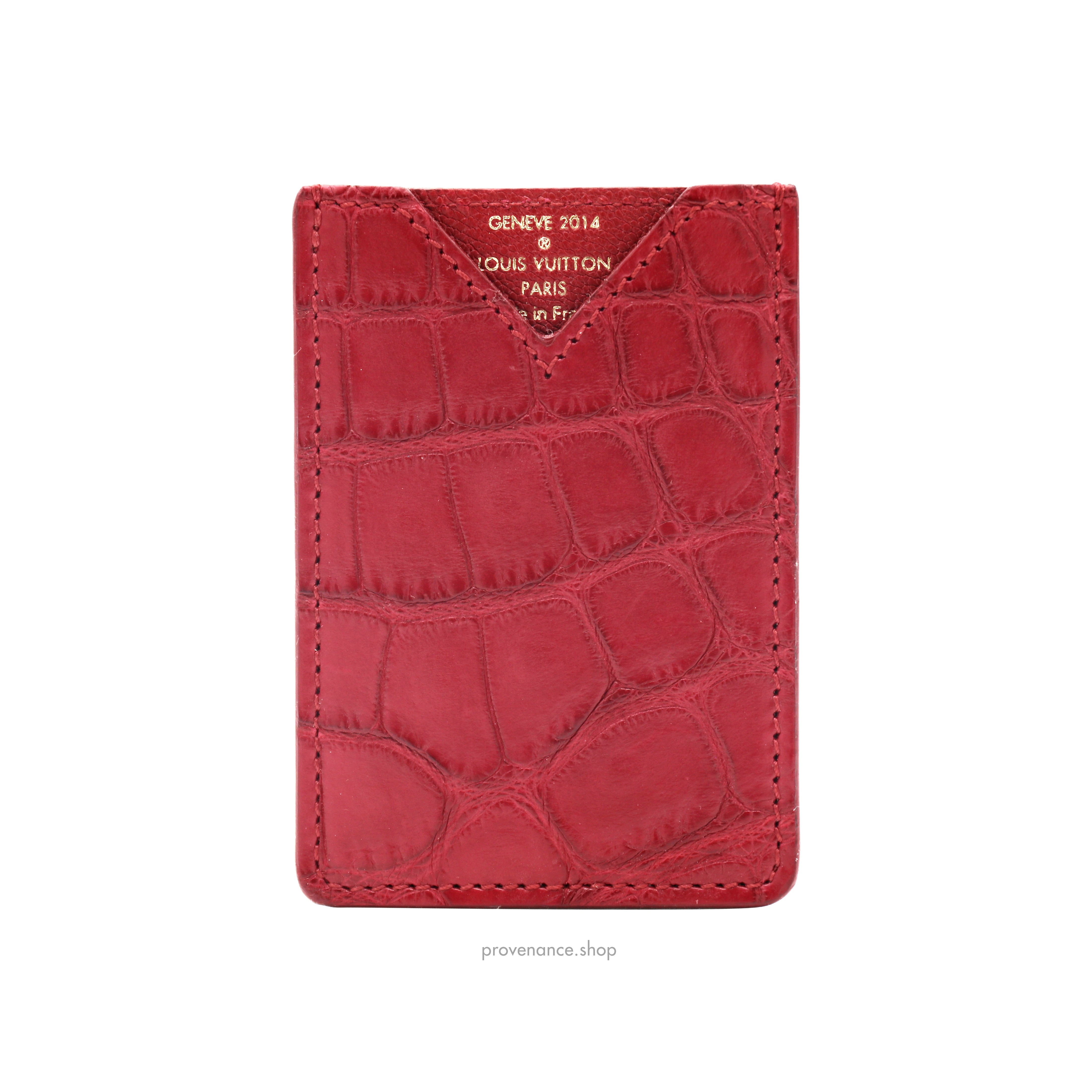 Louis Vuitton Genève Card Holder Wallet - Red Alligator Leather - 2