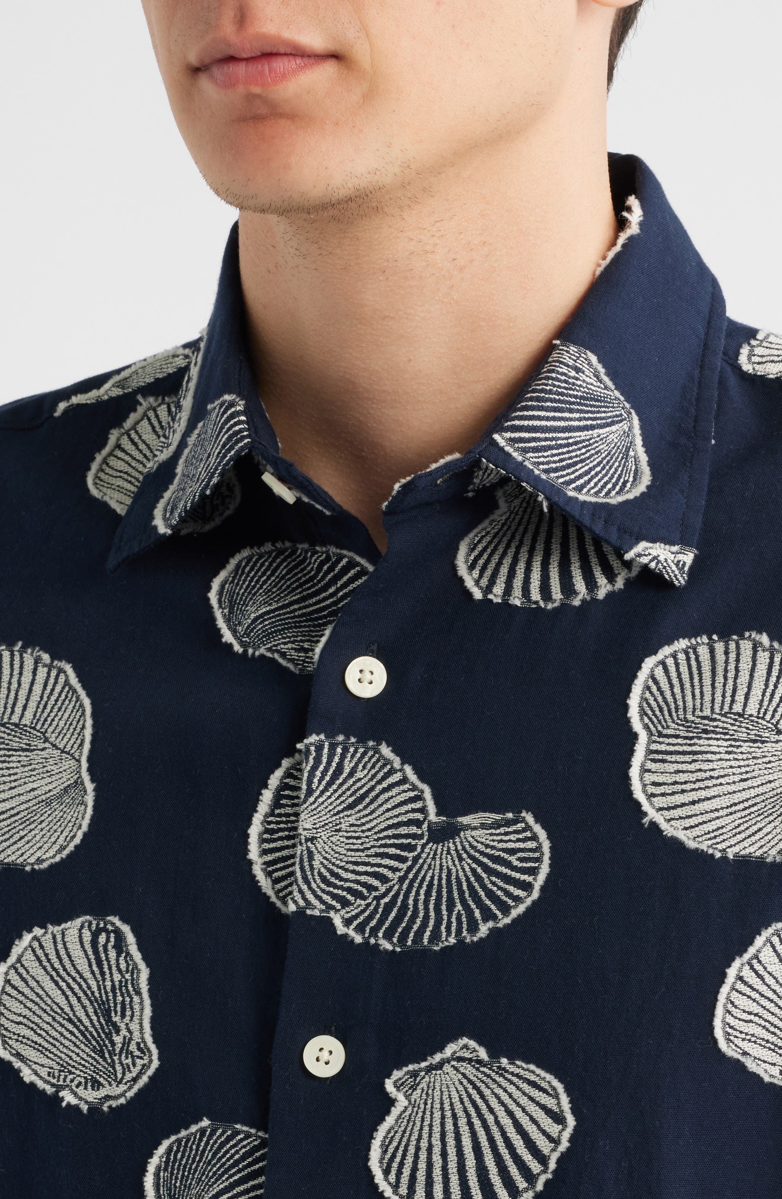 NN07 Freddy 5715 Short Sleeve Button-Up Shirt in Navy Blue at Nordstrom - 2