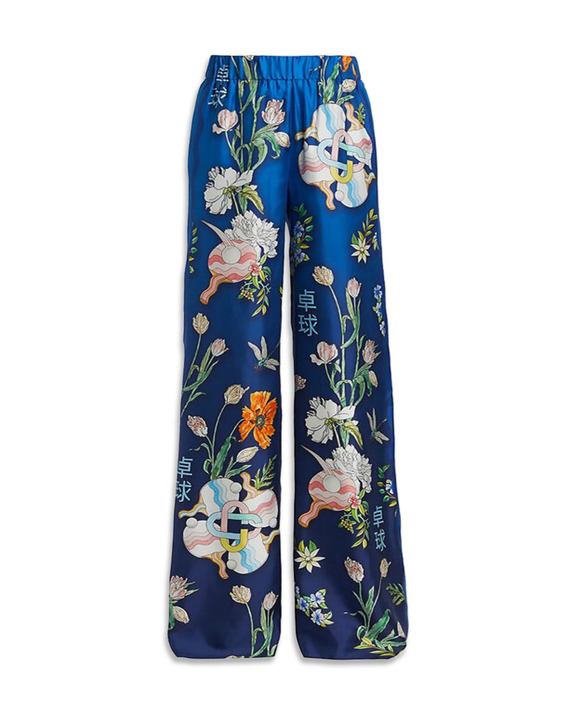 Ping Pong Fleurie Nuit Silk Trousers 1