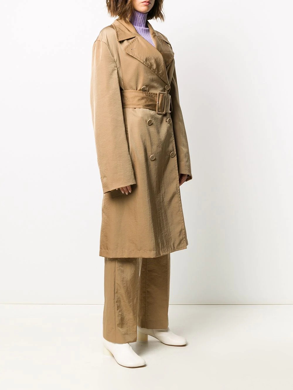 belted trench coat - 3