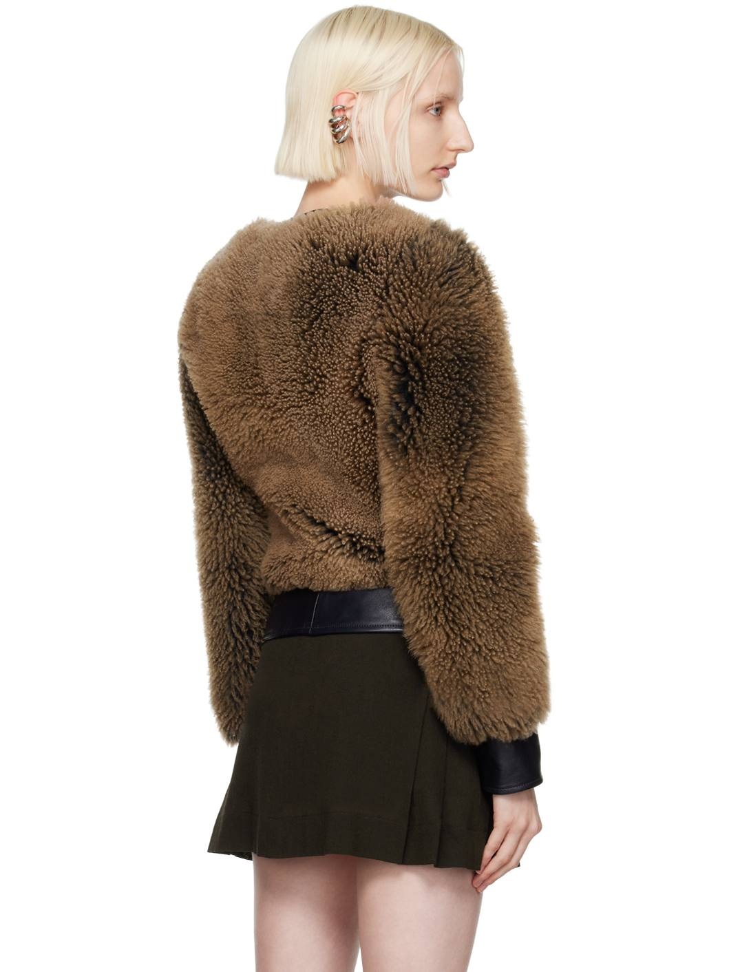 Brown Mace Shearling Jacket - 3