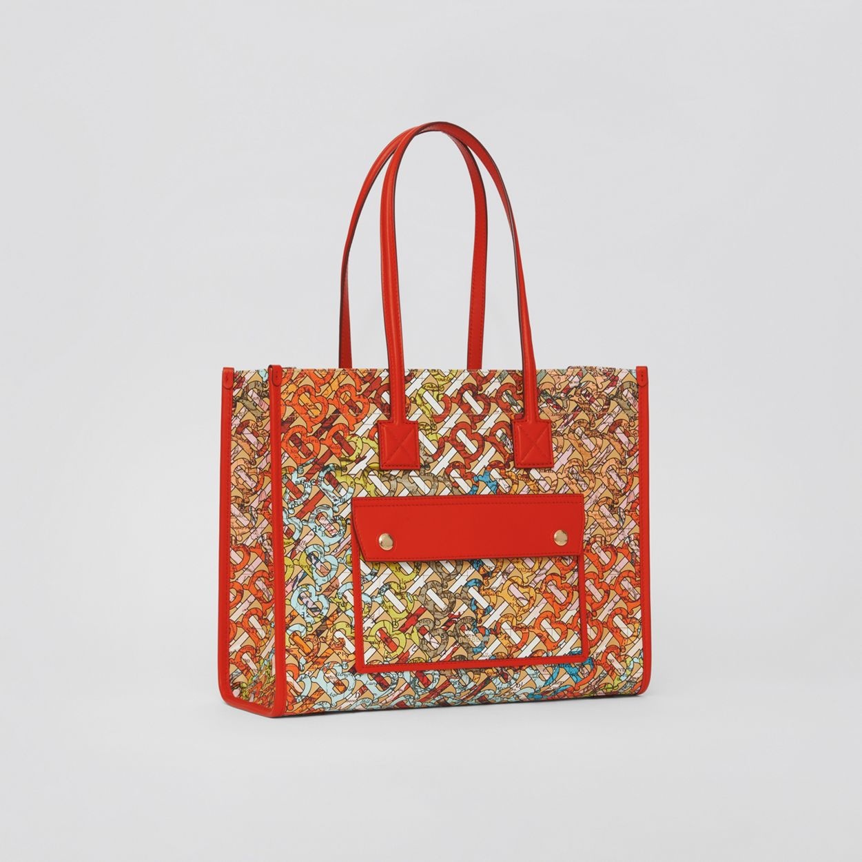 Small Monogram Map Print Leather Freya Tote 5