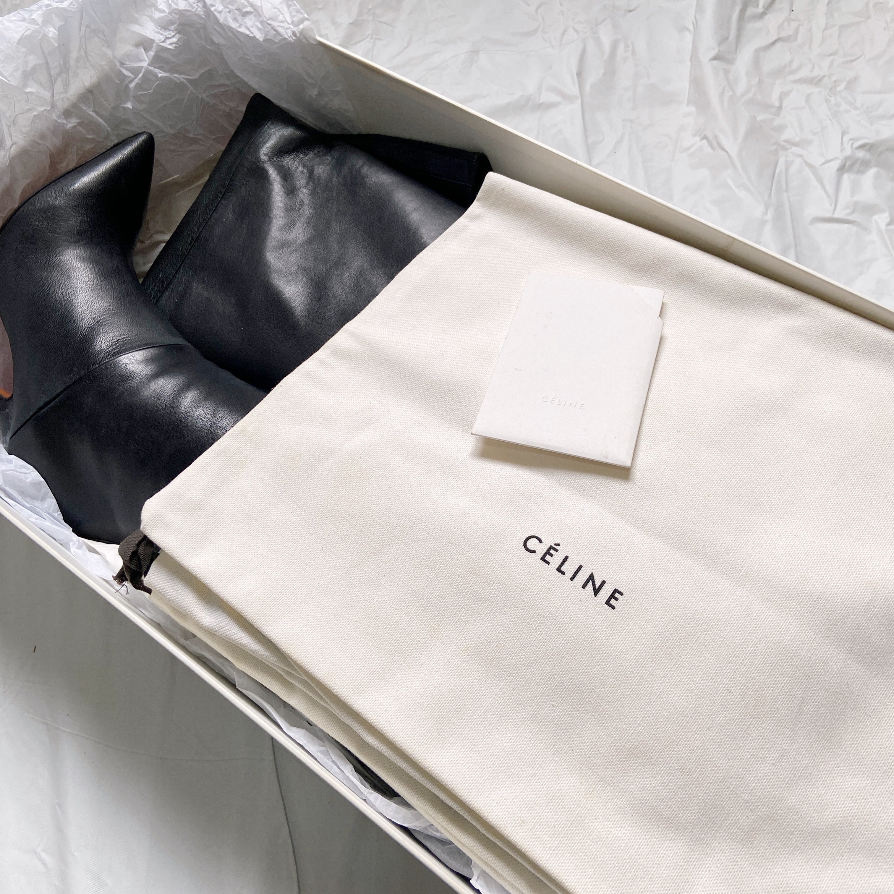 Céline - Céline Phoebe Philo Thigh High Leather Heels Boots 36.5 - 14