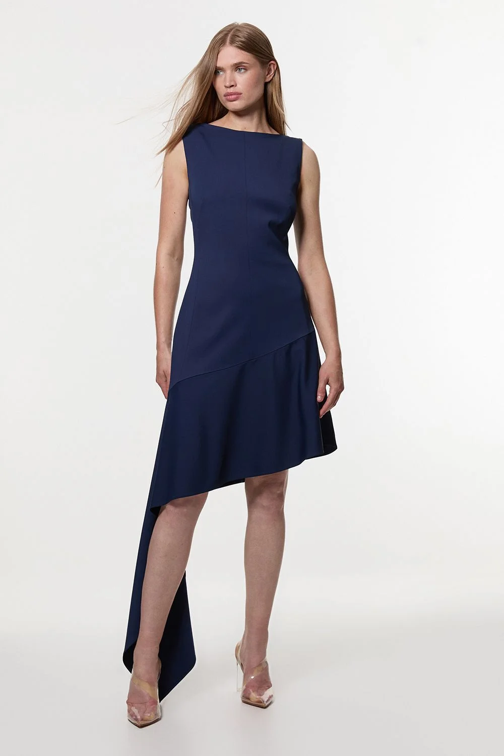 Digital Ophelia Tall Polished Tailored Open Back Hem Detail Mini Dress - 1