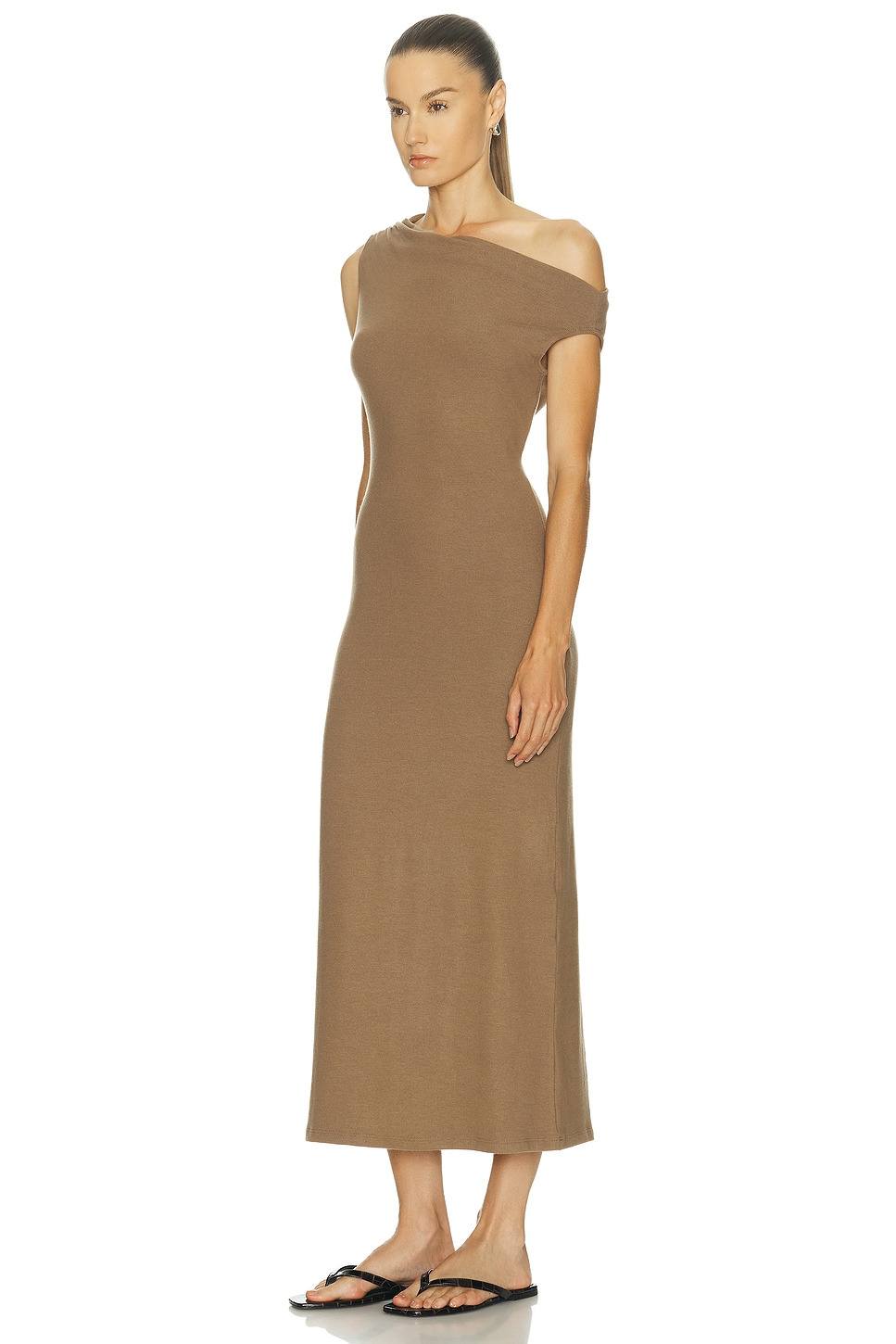 Lauren Ruched Asymmetrical Shoulder Dress - 3