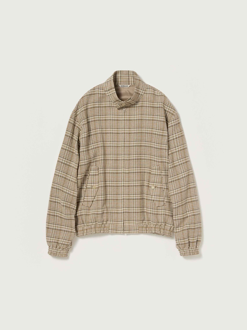 SILK LINEN NEP CHECK ZIP BLOUSON 1