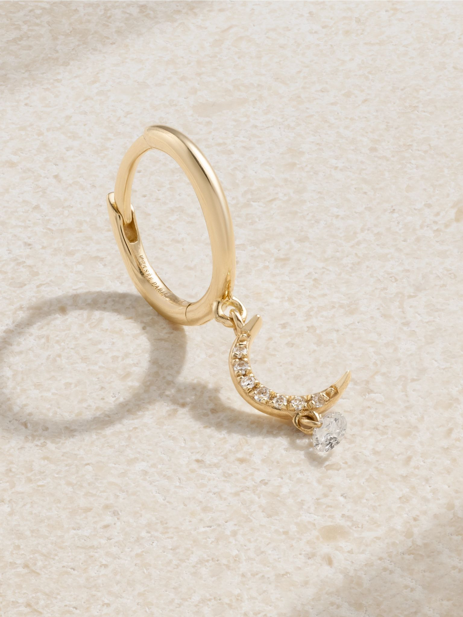 18-karat gold diamond single earring Gold - 1