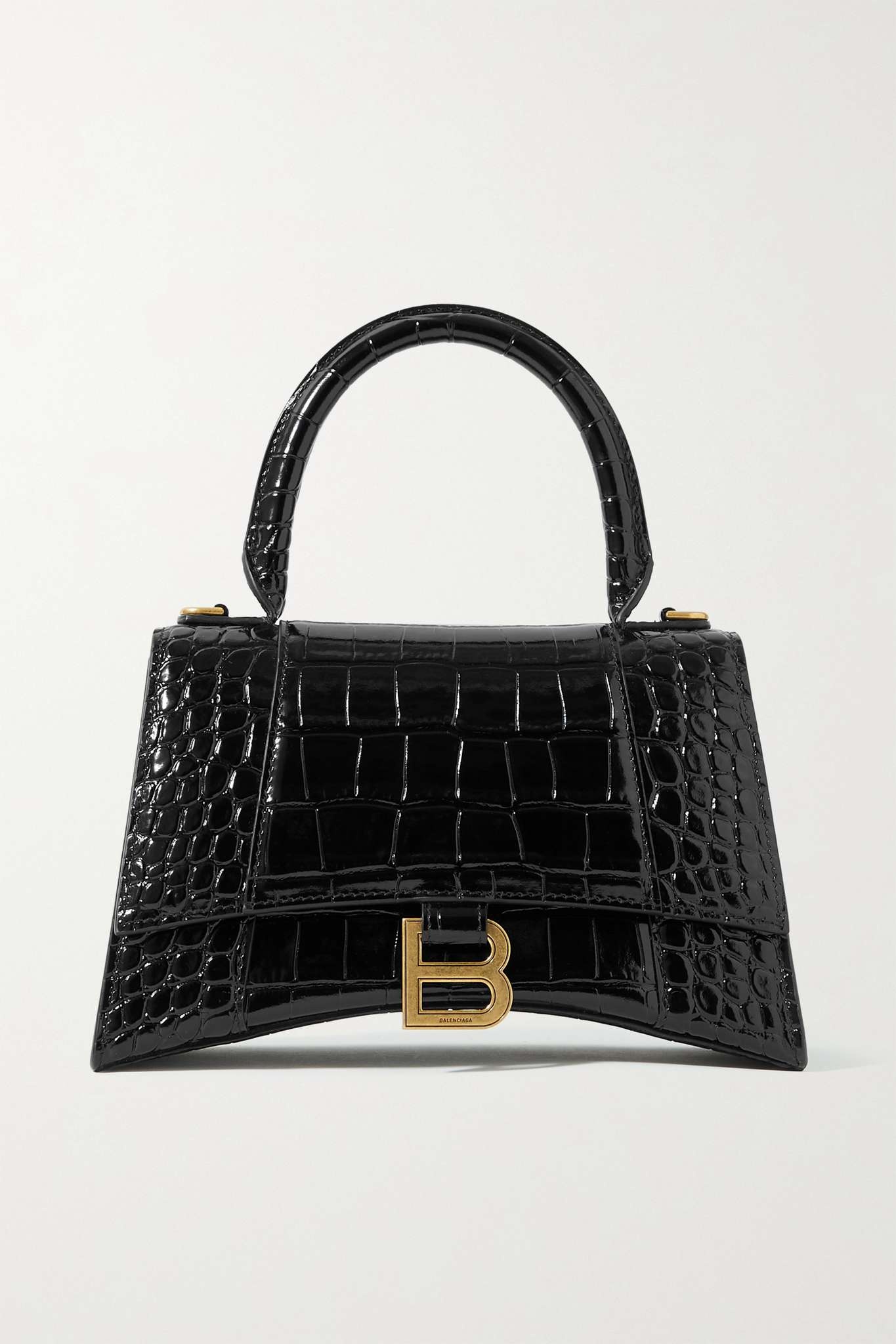 Hourglass small croc-effect leather tote - 1