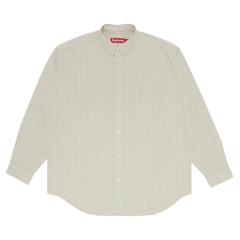 Supreme Loose Fit Stripe Shirt 'Tan' - 1