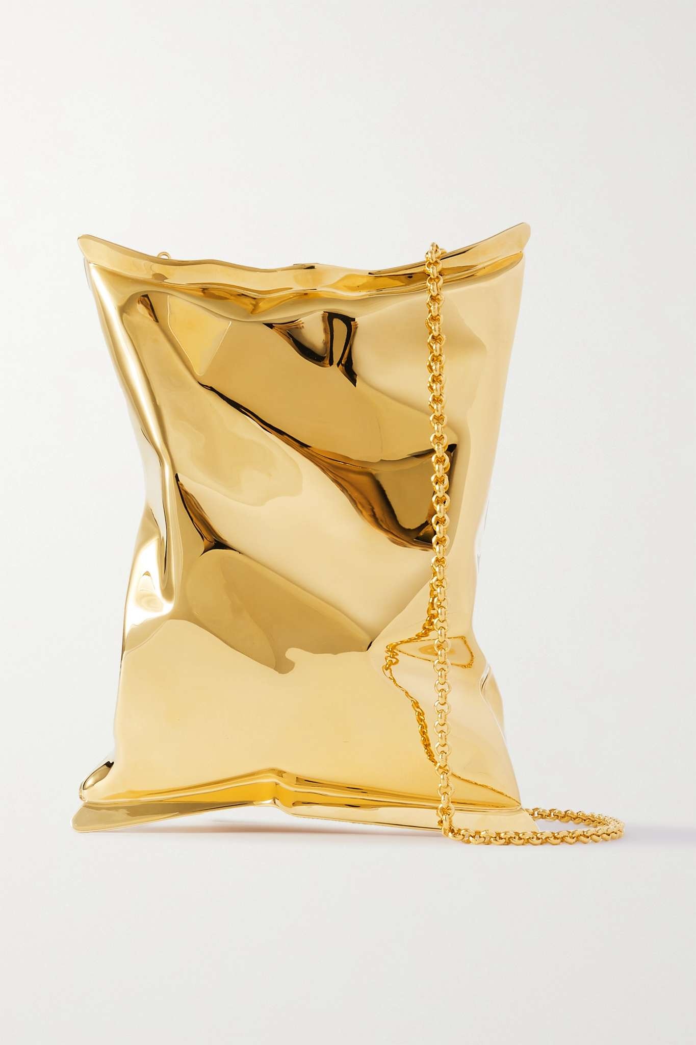 Crisp Packet gold-tone clutch - 1