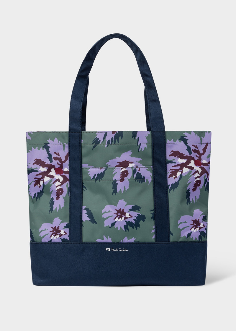 Green And Blue 'Palmera' Recycled-Polyester Tote Bag 1