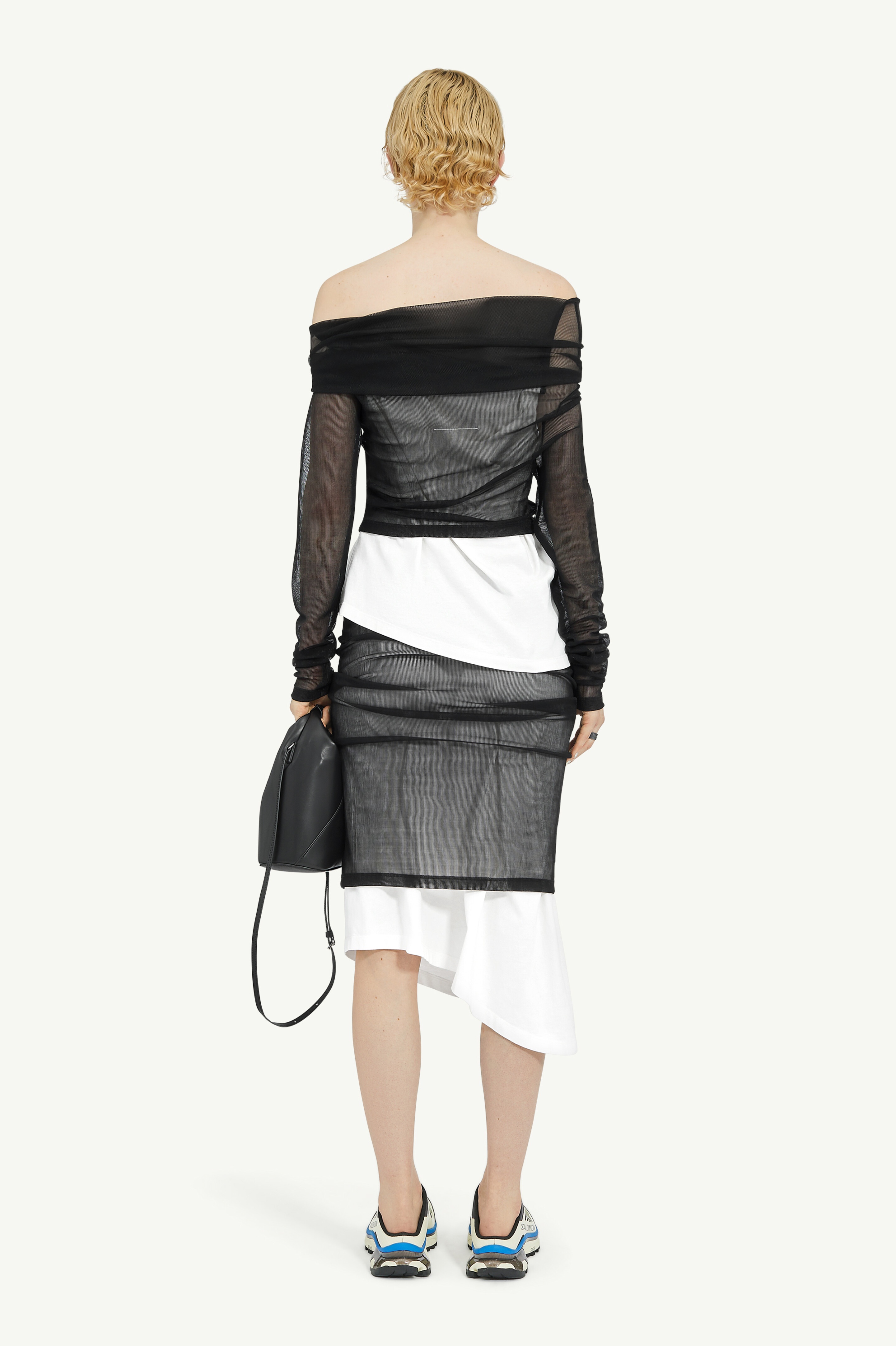 Sheer Rib and Jersey Asymmetric Top - 4