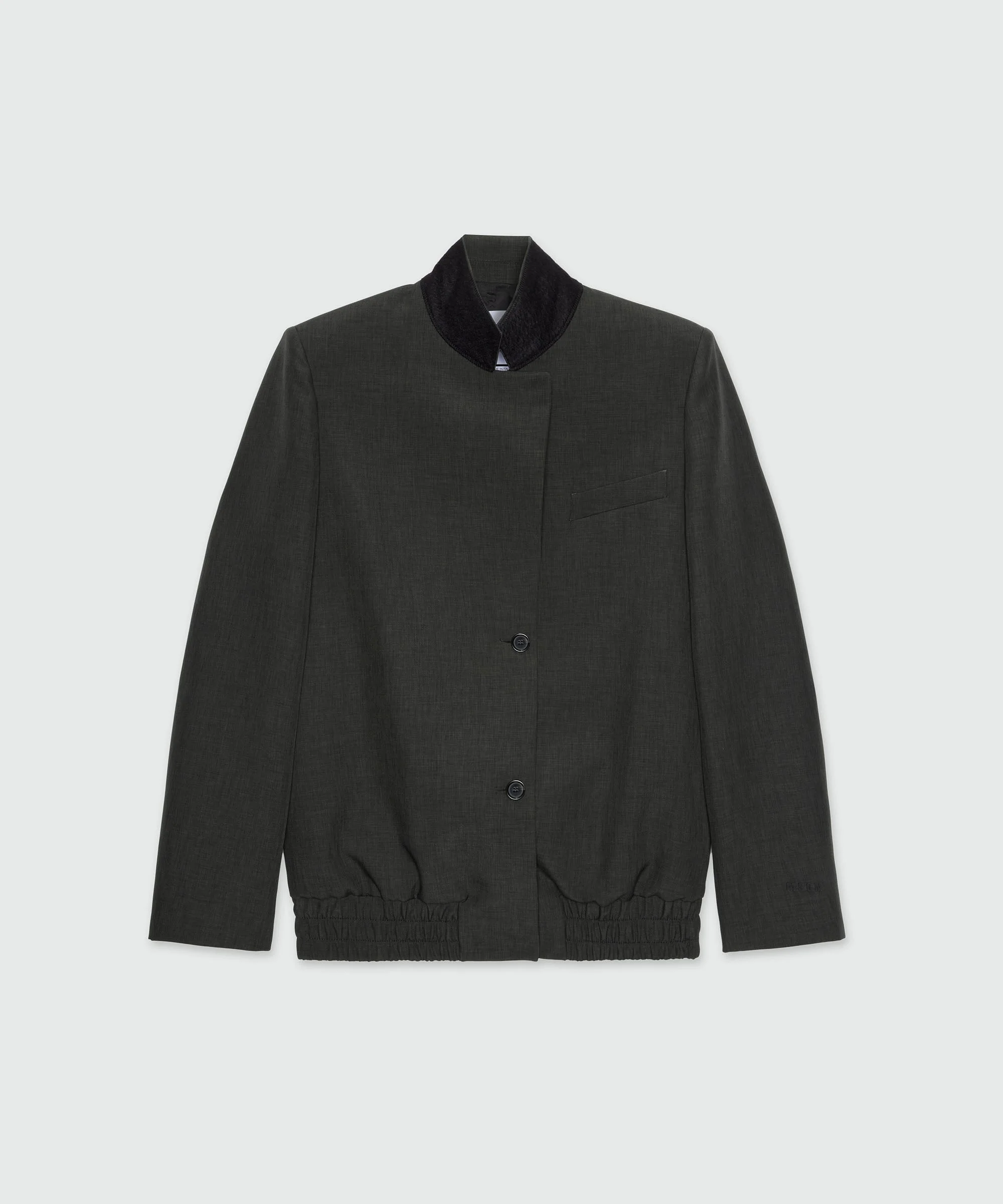 Anthracite jacket with twill lapels - 1