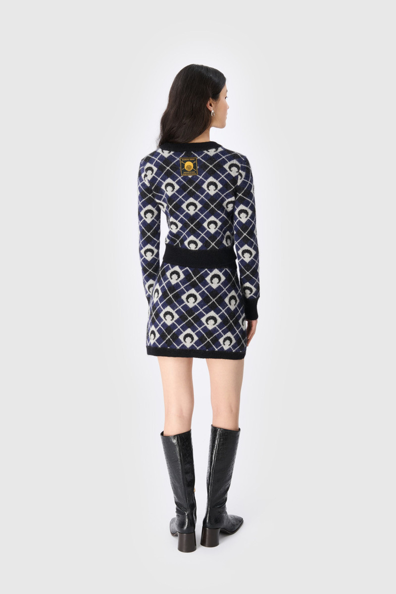 Marine Serre Moon Argyle Knit Cropped Sweater outlook