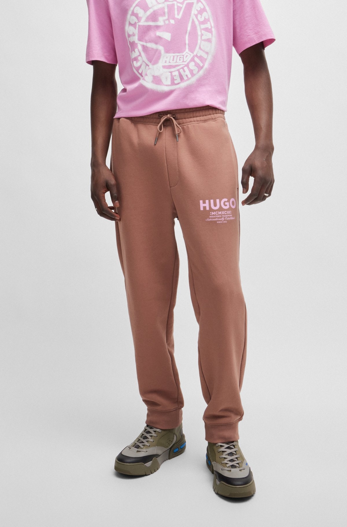 COTTON-TERRY TRACKSUIT BOTTOMS WITH LOGO PRINT - 2