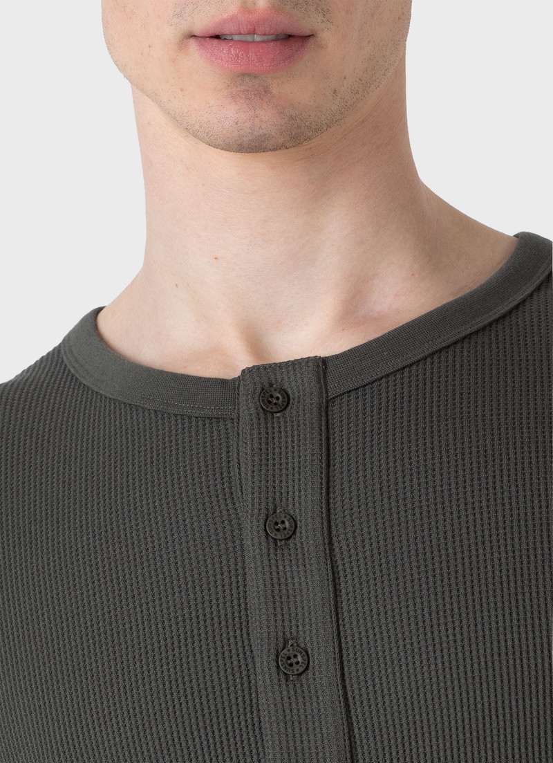 Long Sleeve Waffle Henley 6