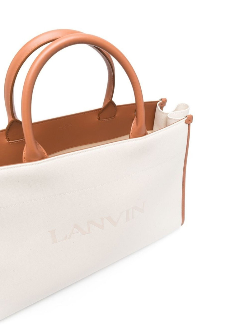 logo-print leather tote bag 5