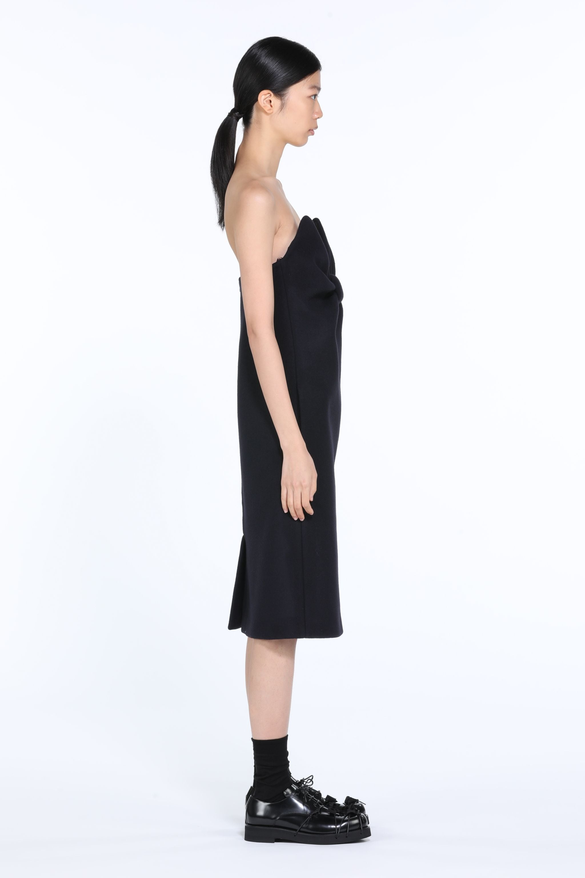 GATHERED MIDI DRESS - 3