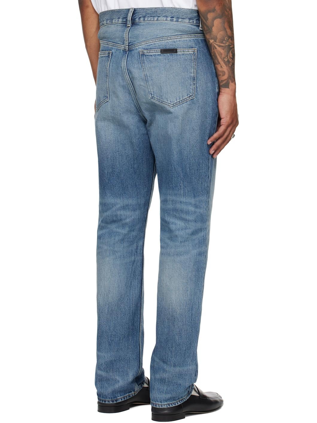 Blue 5-Pocket Jeans - 3