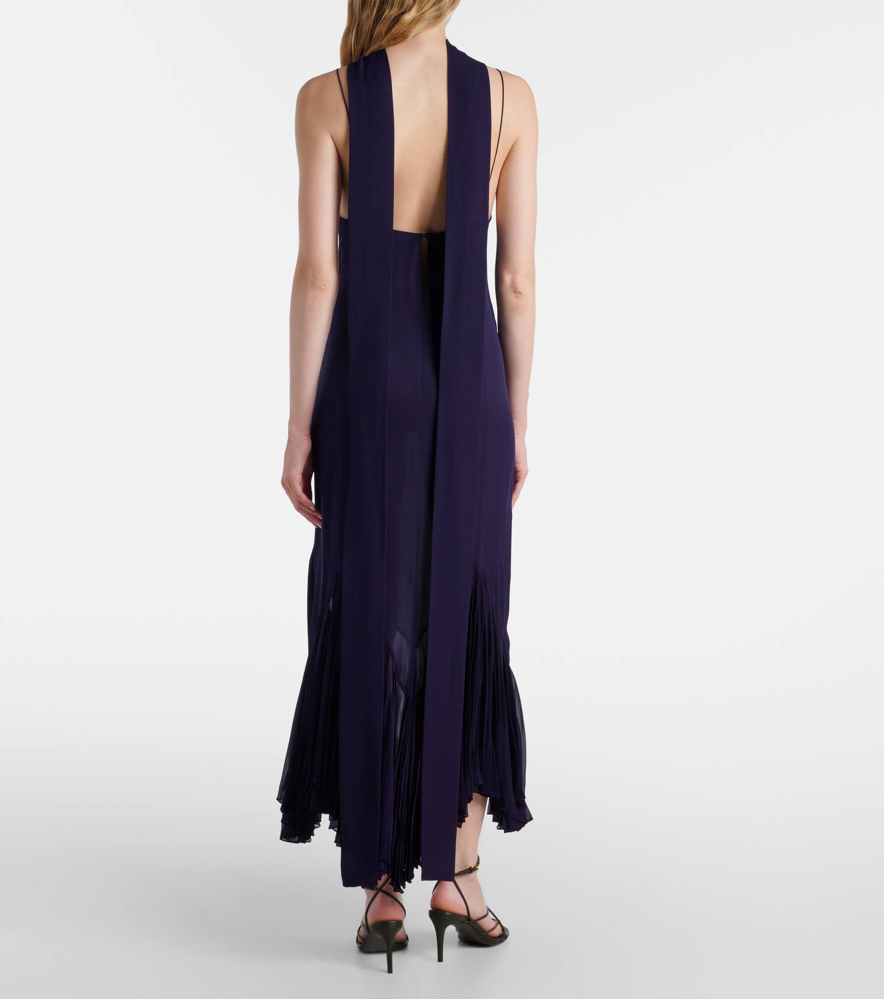 Candita scarf-detail silk midi dress - 3