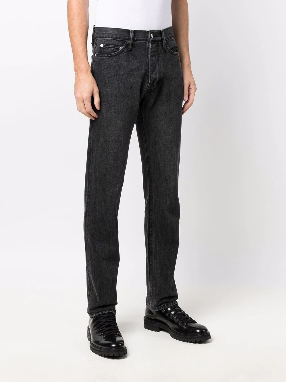 dark-wash straight-leg jeans - 3