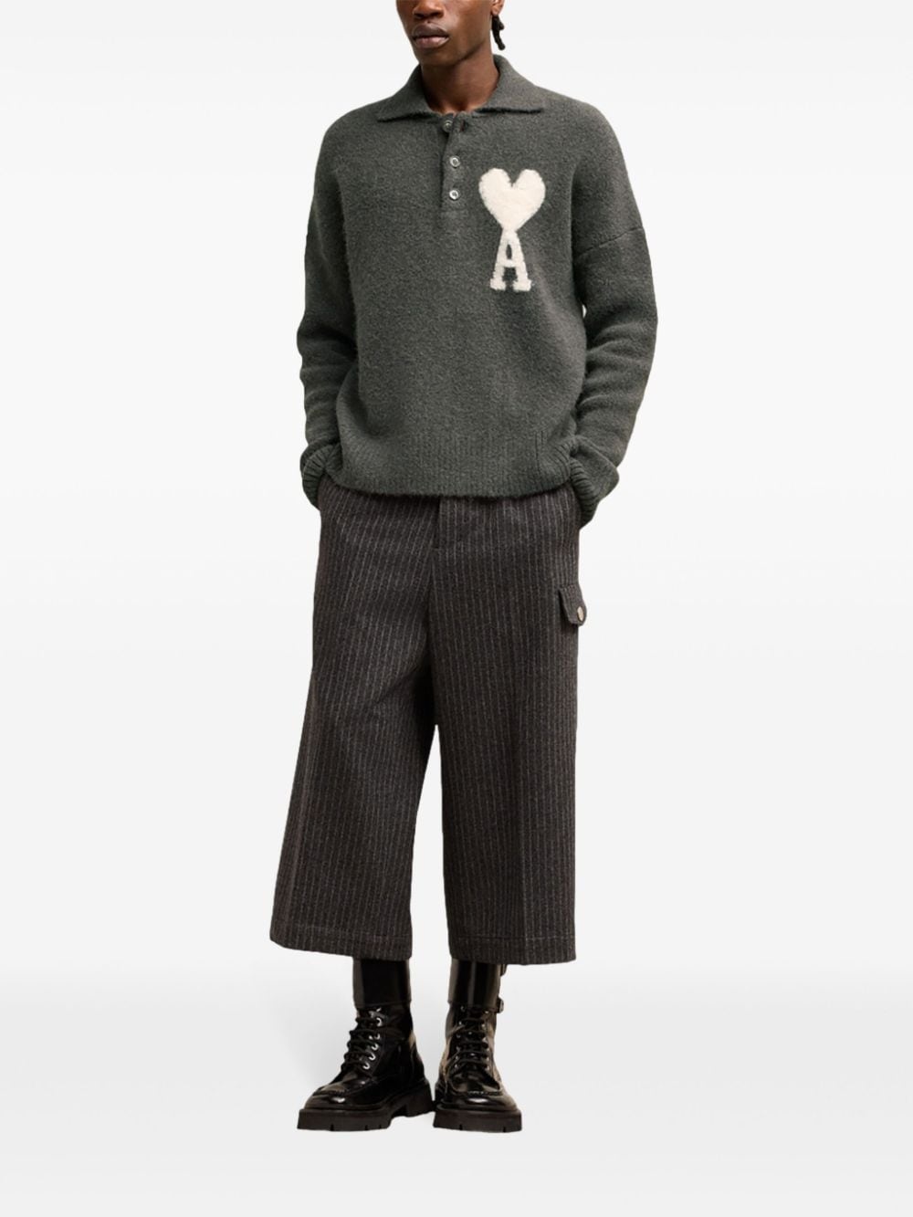 Ami de Coeur alpaca-blend polo jumper - 3