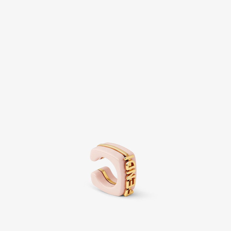 Fendigraphy Earcuff Pastel pink and gold-colored metal earring 1