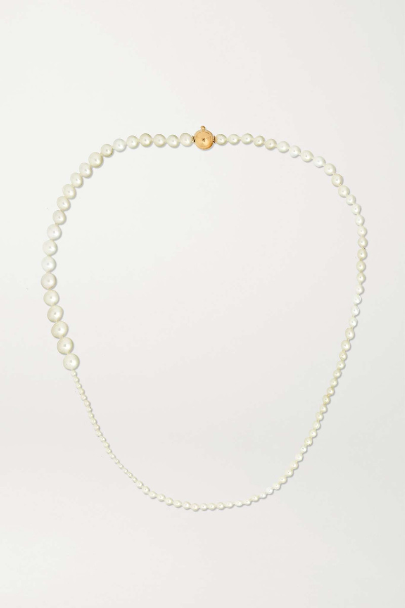 Petite Peggy 14-karat gold pearl necklace - 1
