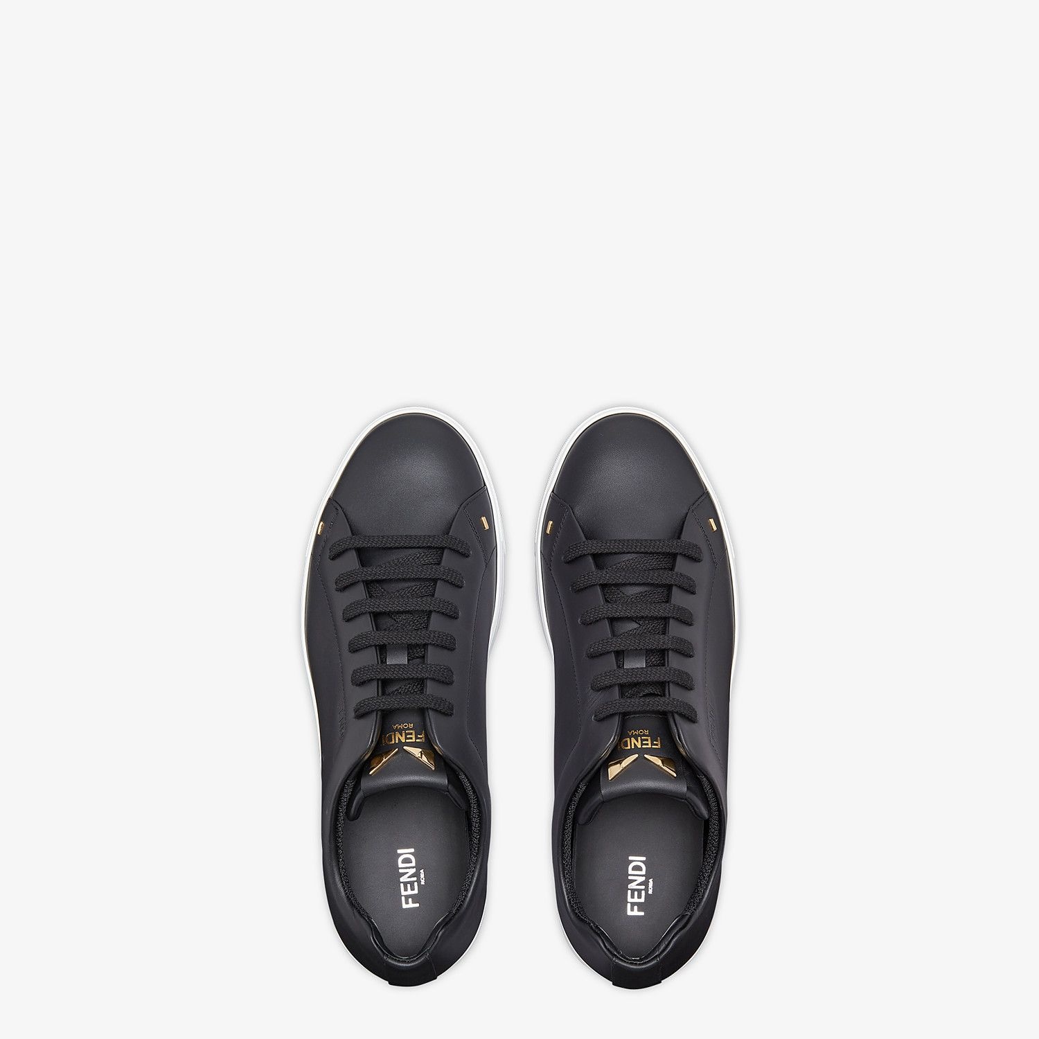 Black leather low-tops - 4