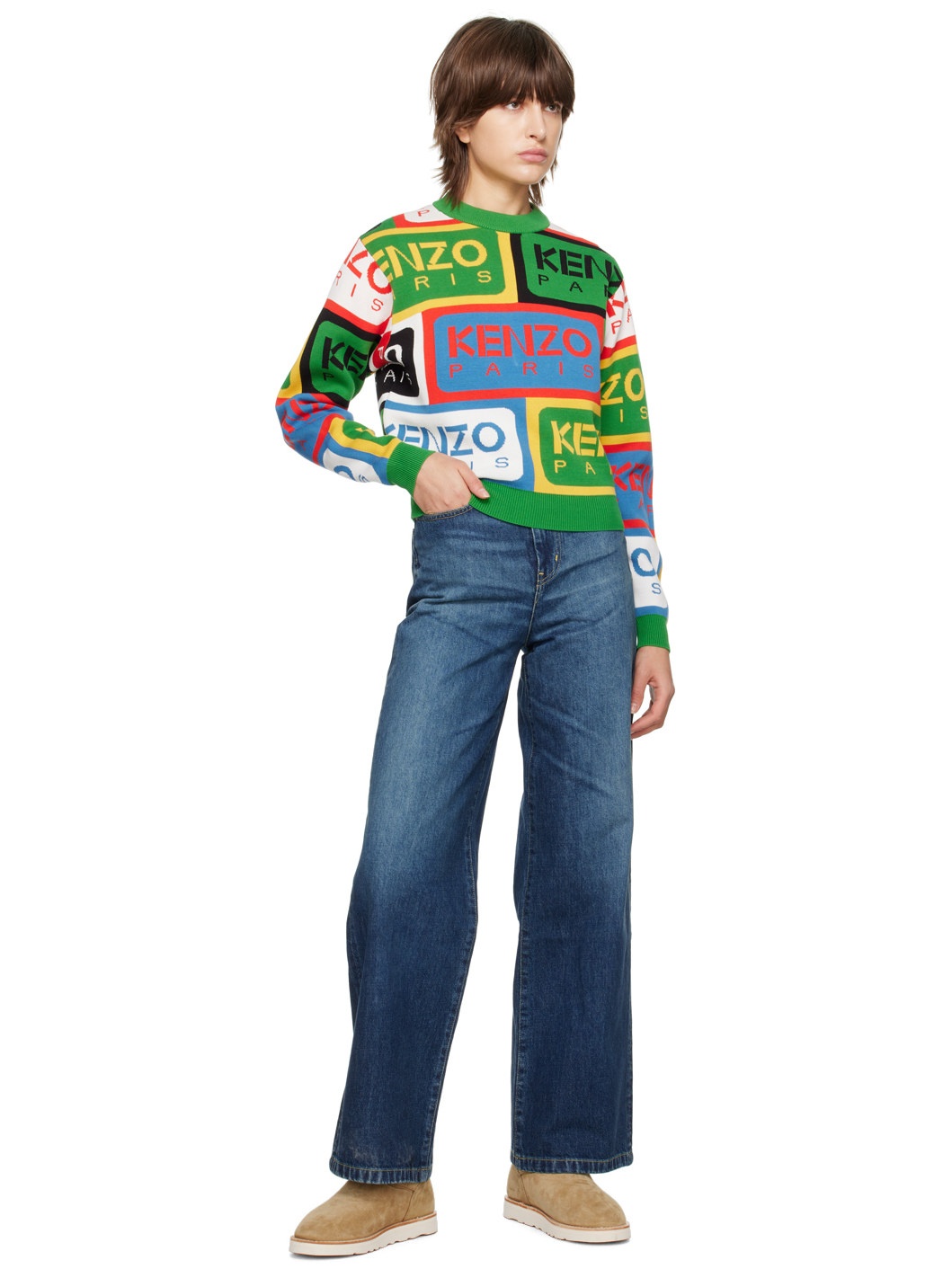 Navy Kenzo Paris Faded Jeans - 4