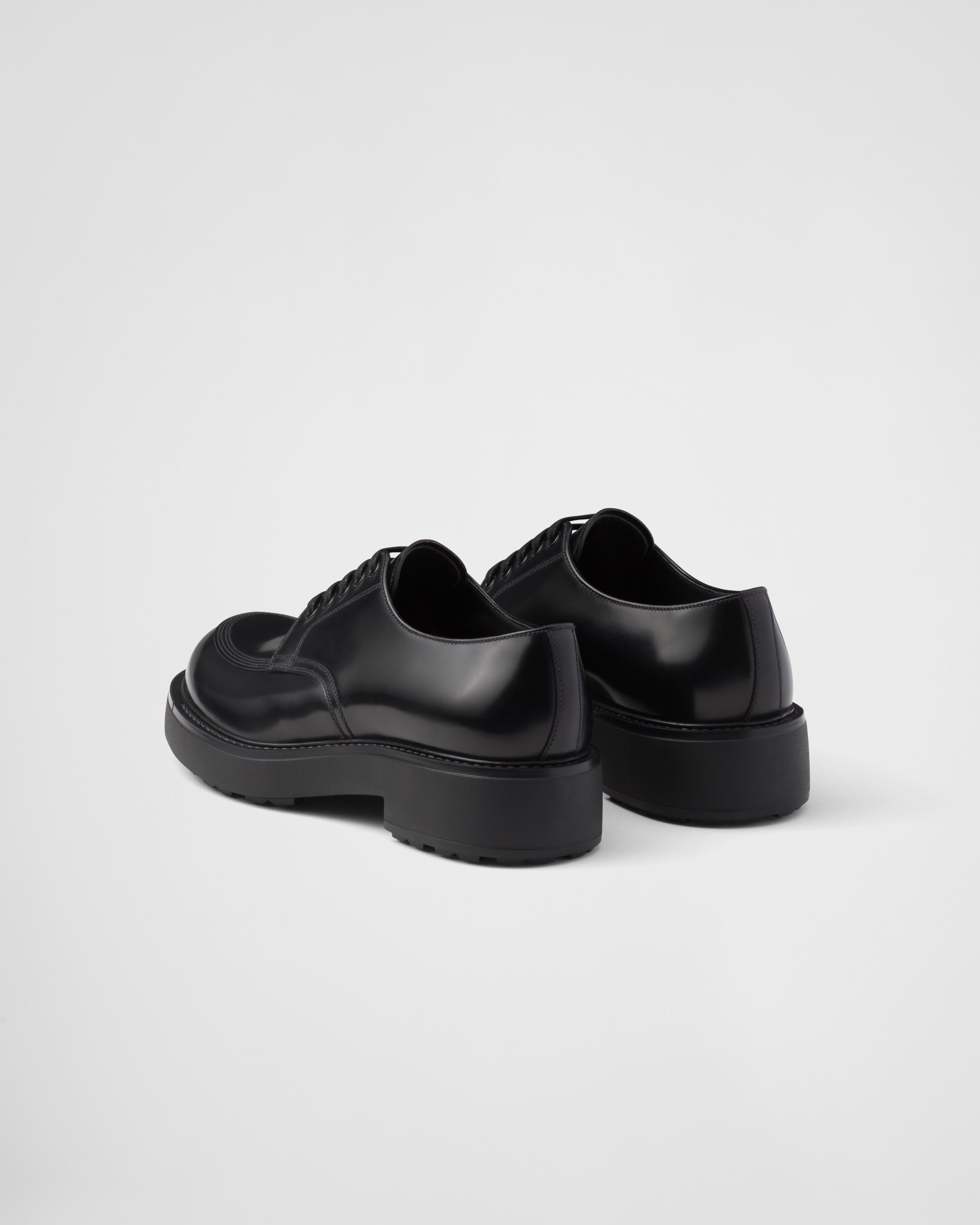 Brushed leather derby shoes - 5