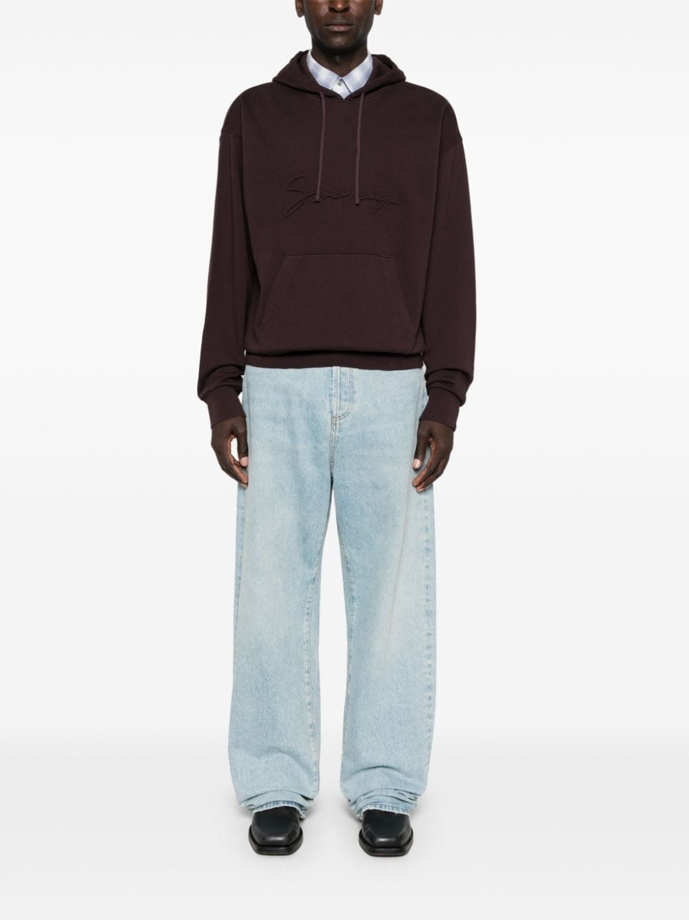 logo-embossed hoodie - 2