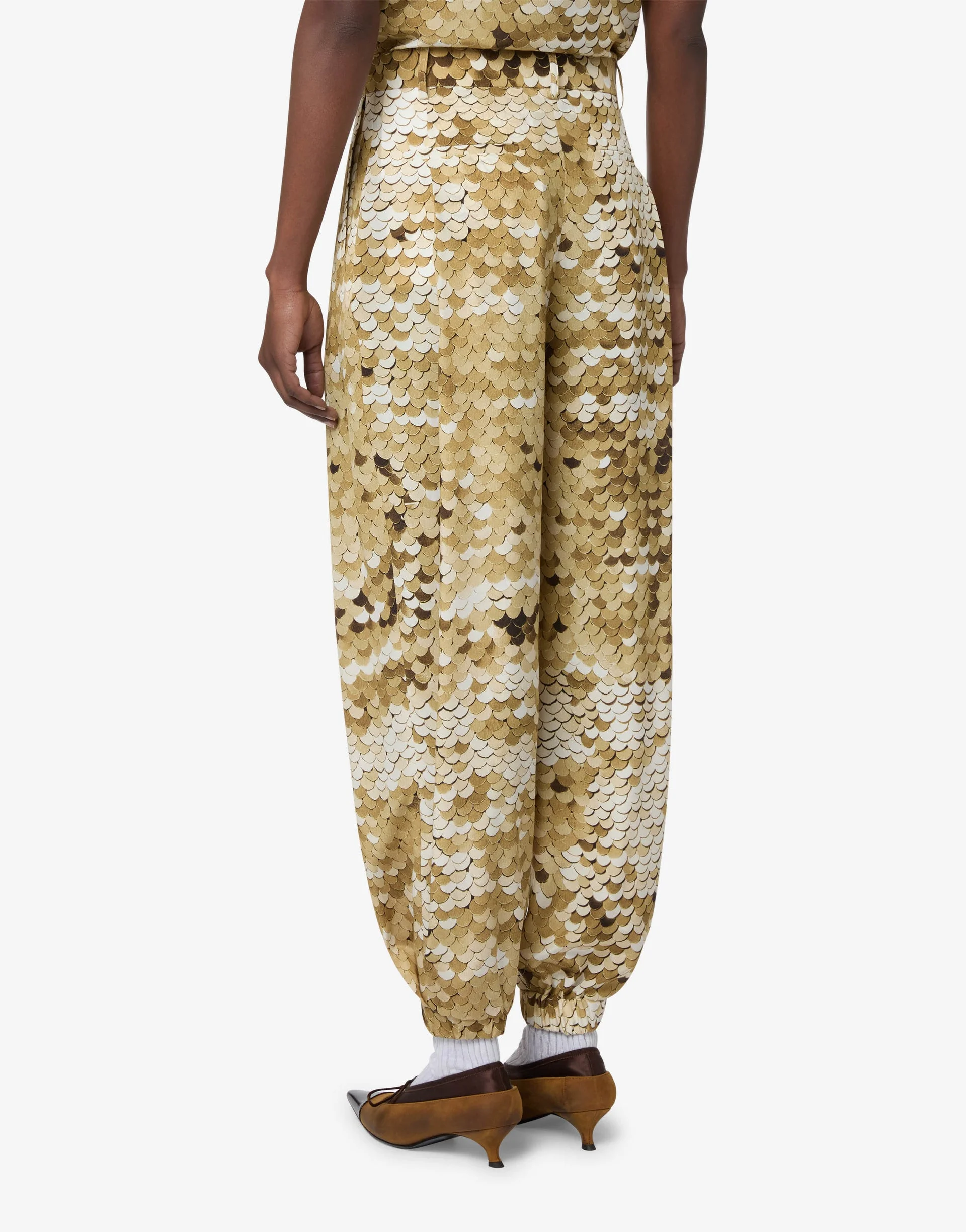 PRINTED CREPE DE CHINE PANTS - 1