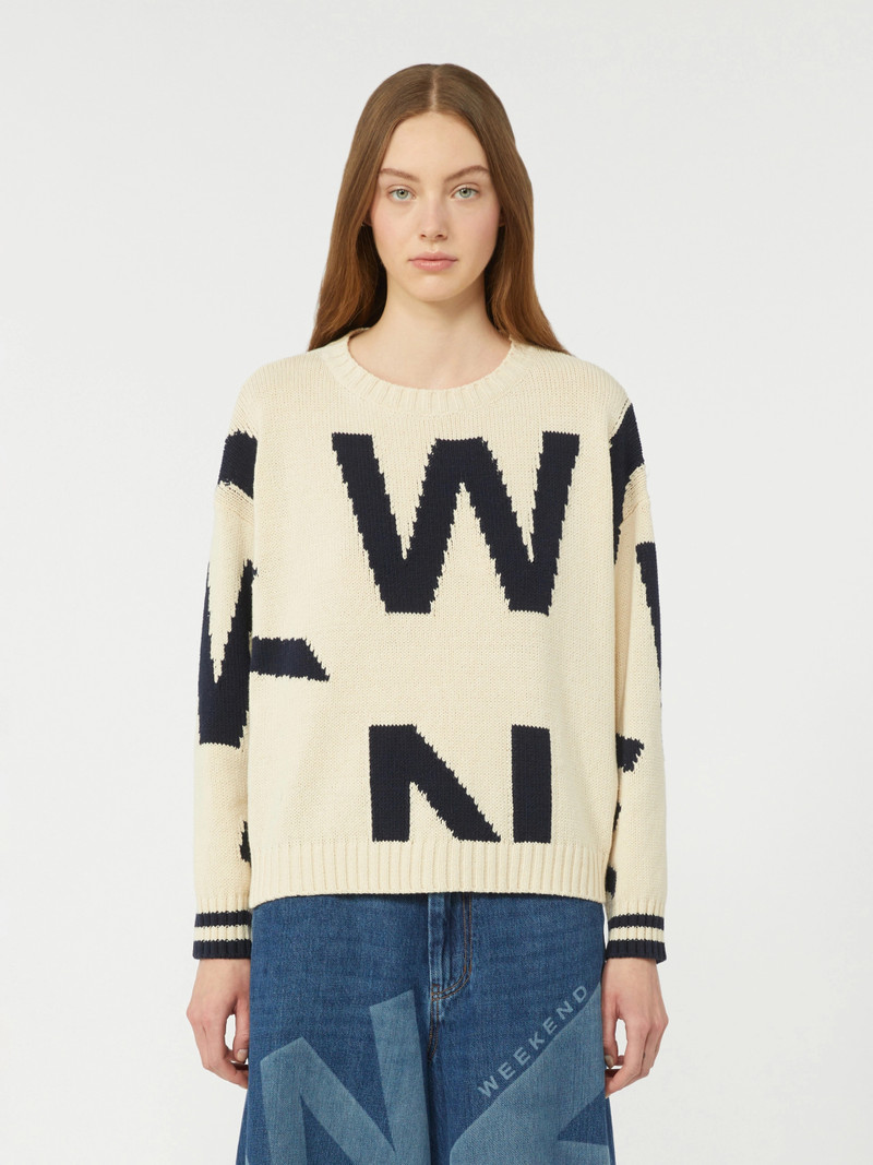 CELEBRE Patterned cotton crew-neck - NAVY 3