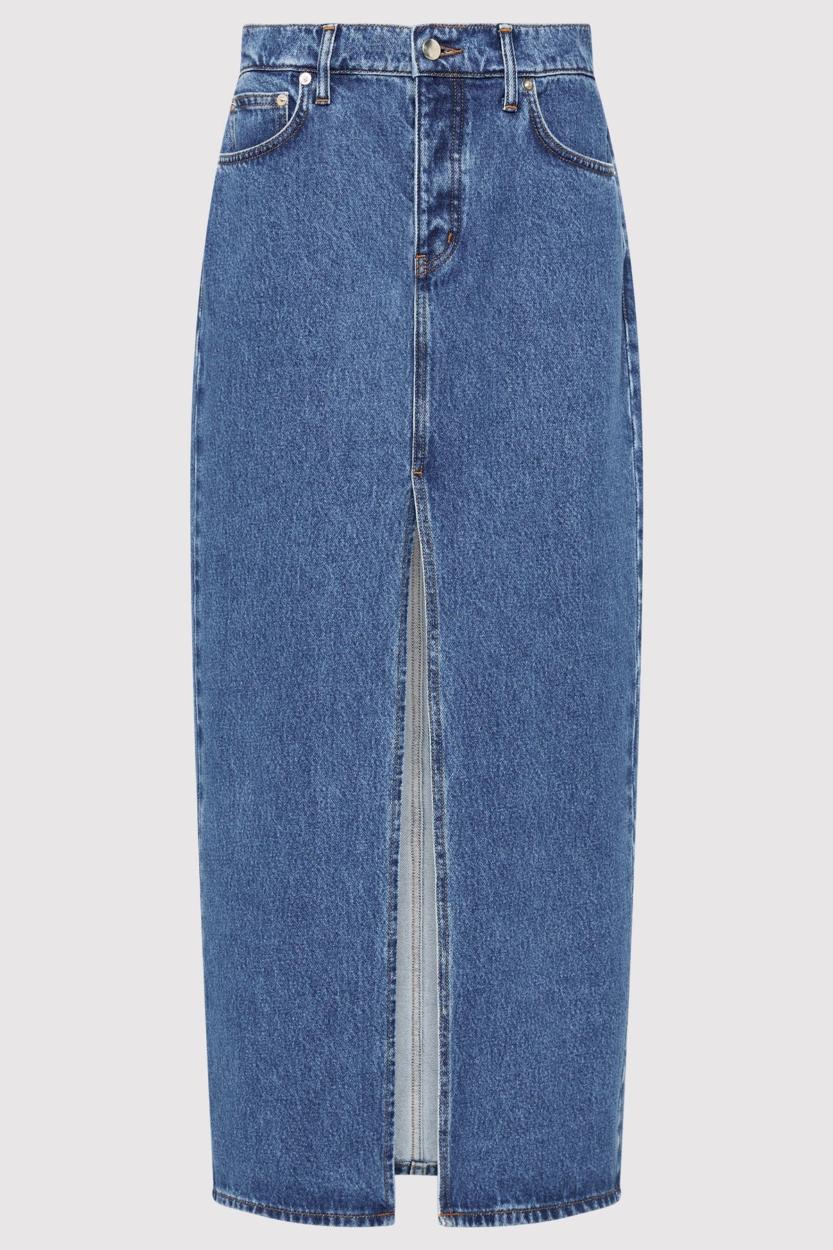 Denim Maxi Skirt - Denim Blue - 1