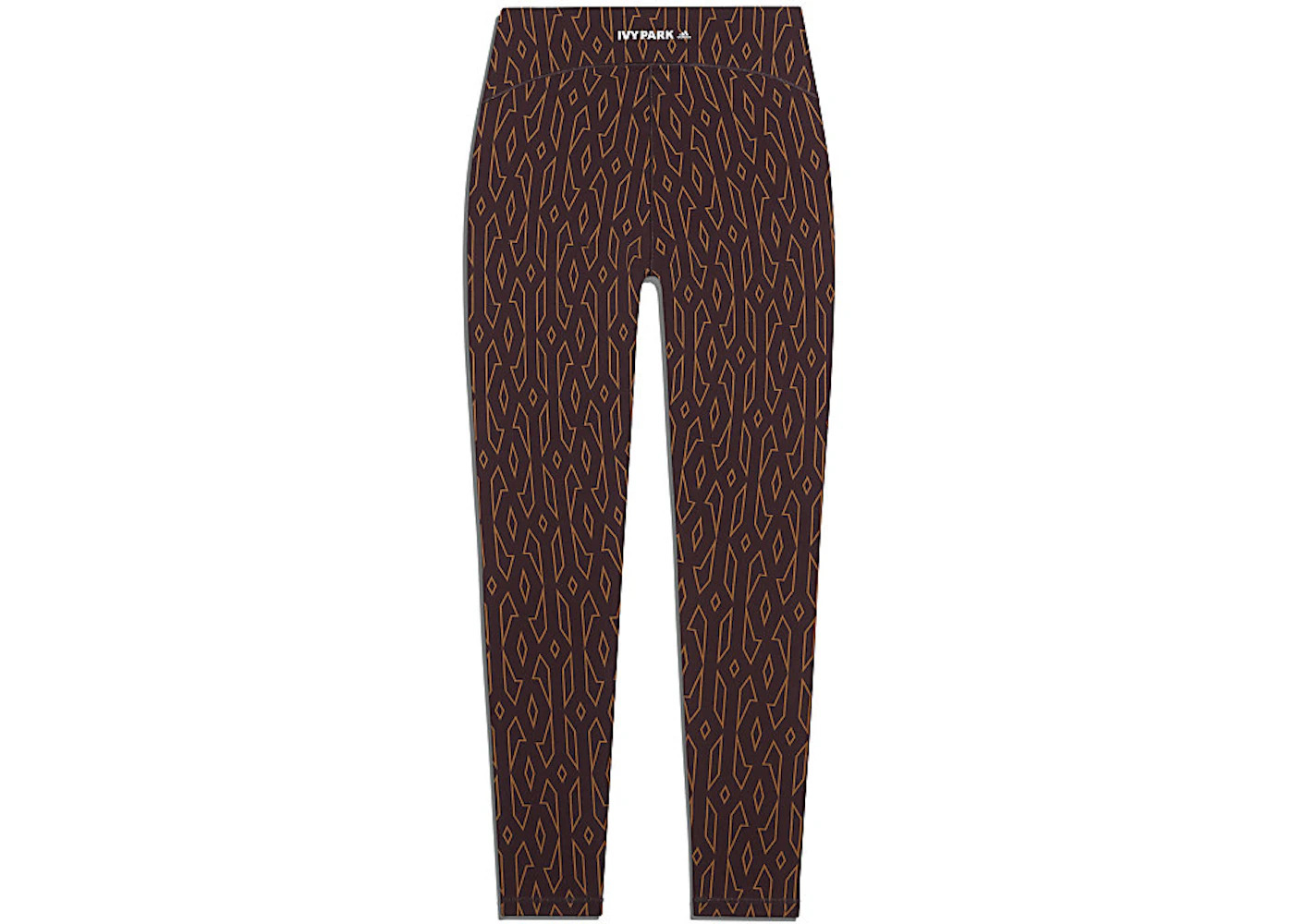 adidas Ivy Park Monogram Sheer Panel Tights Wild Brown/Night Red - 2