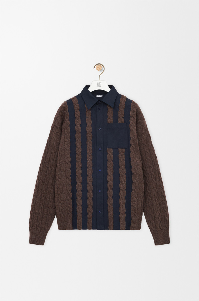 Hybrid shirt in cotton and wool 1