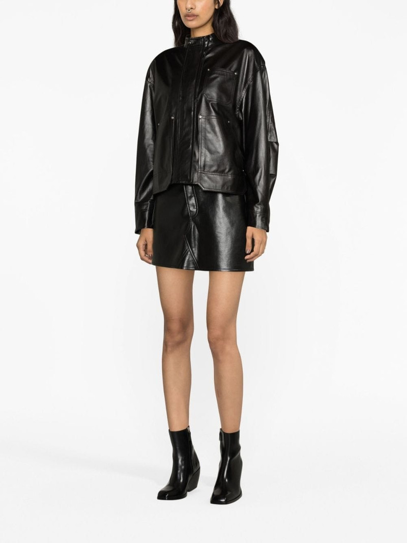 Helmut Lang drop-shoulder leather jacket outlook