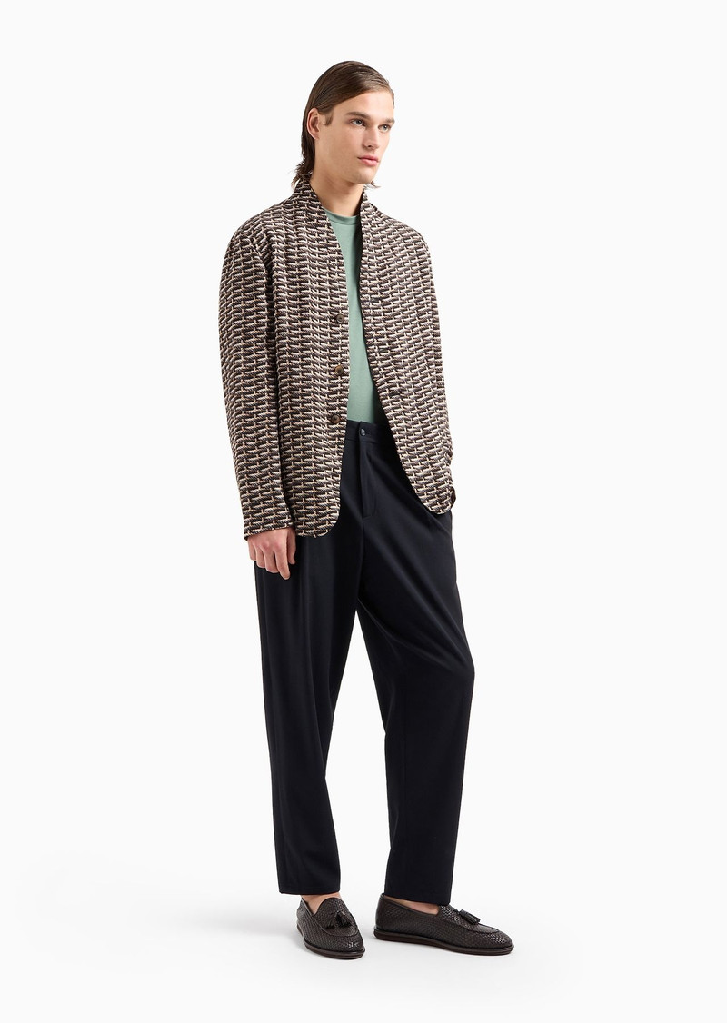 GIORGIO ARMANI Cotton-interlock T-shirt with embroidered logo outlook