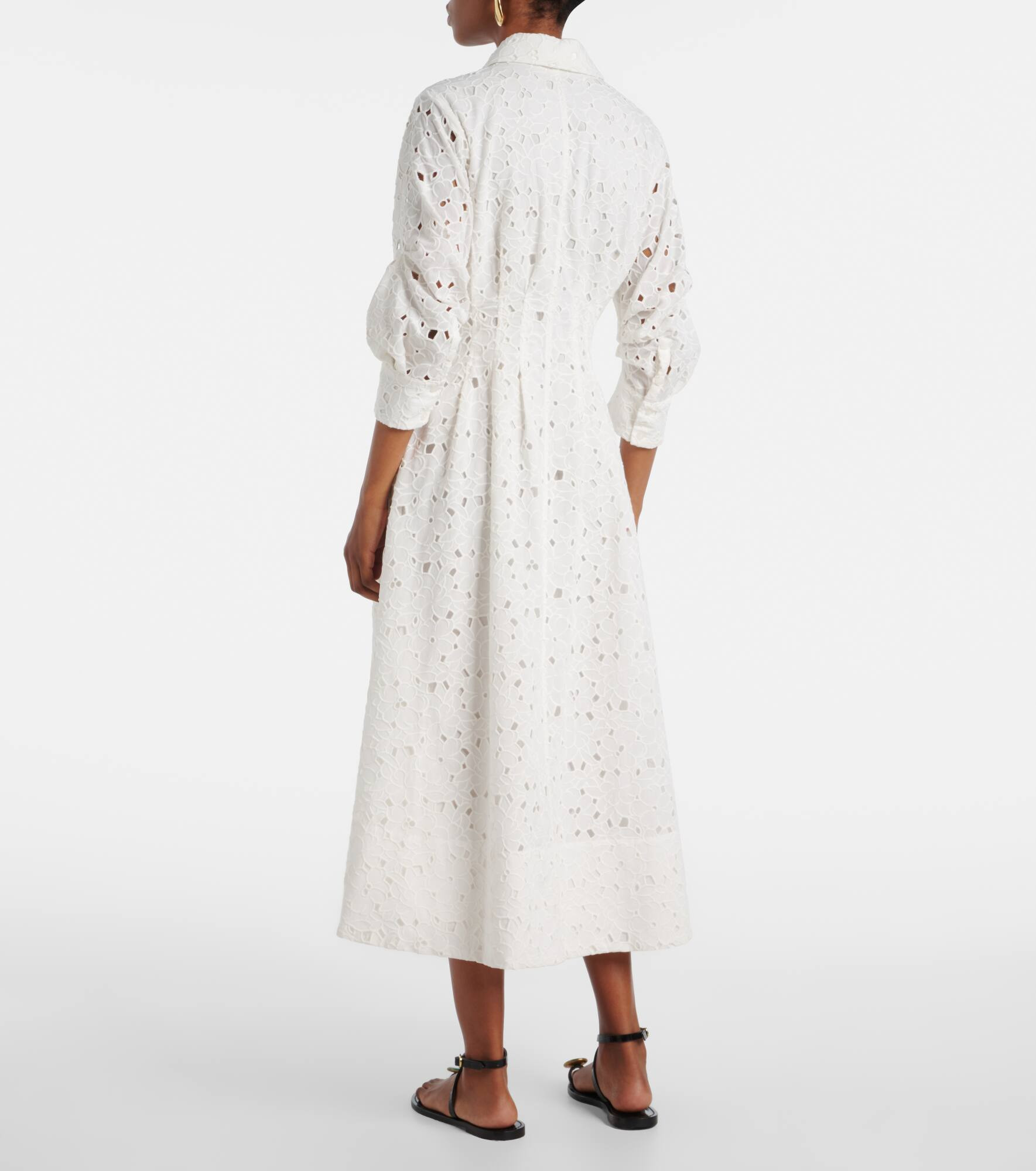 Jazz cotton broderie anglaise midi dress - 3