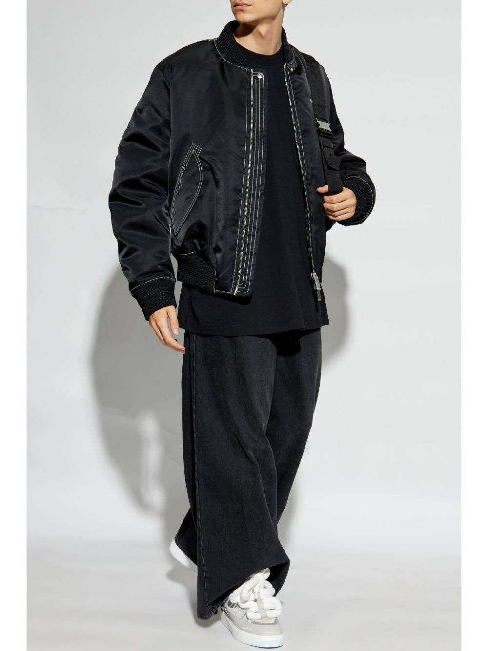 embroidered-logo bomber jacket - 2