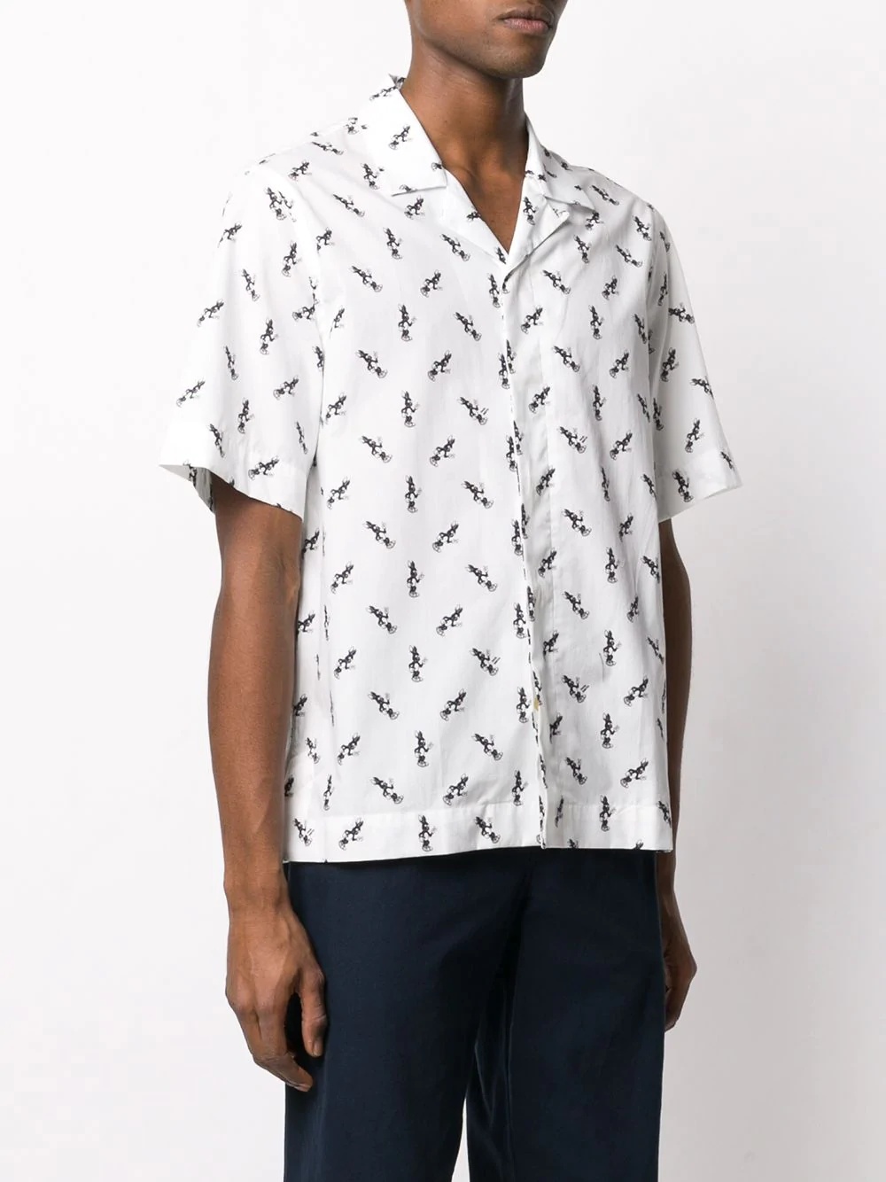 rabbit-print bowling shirt - 3