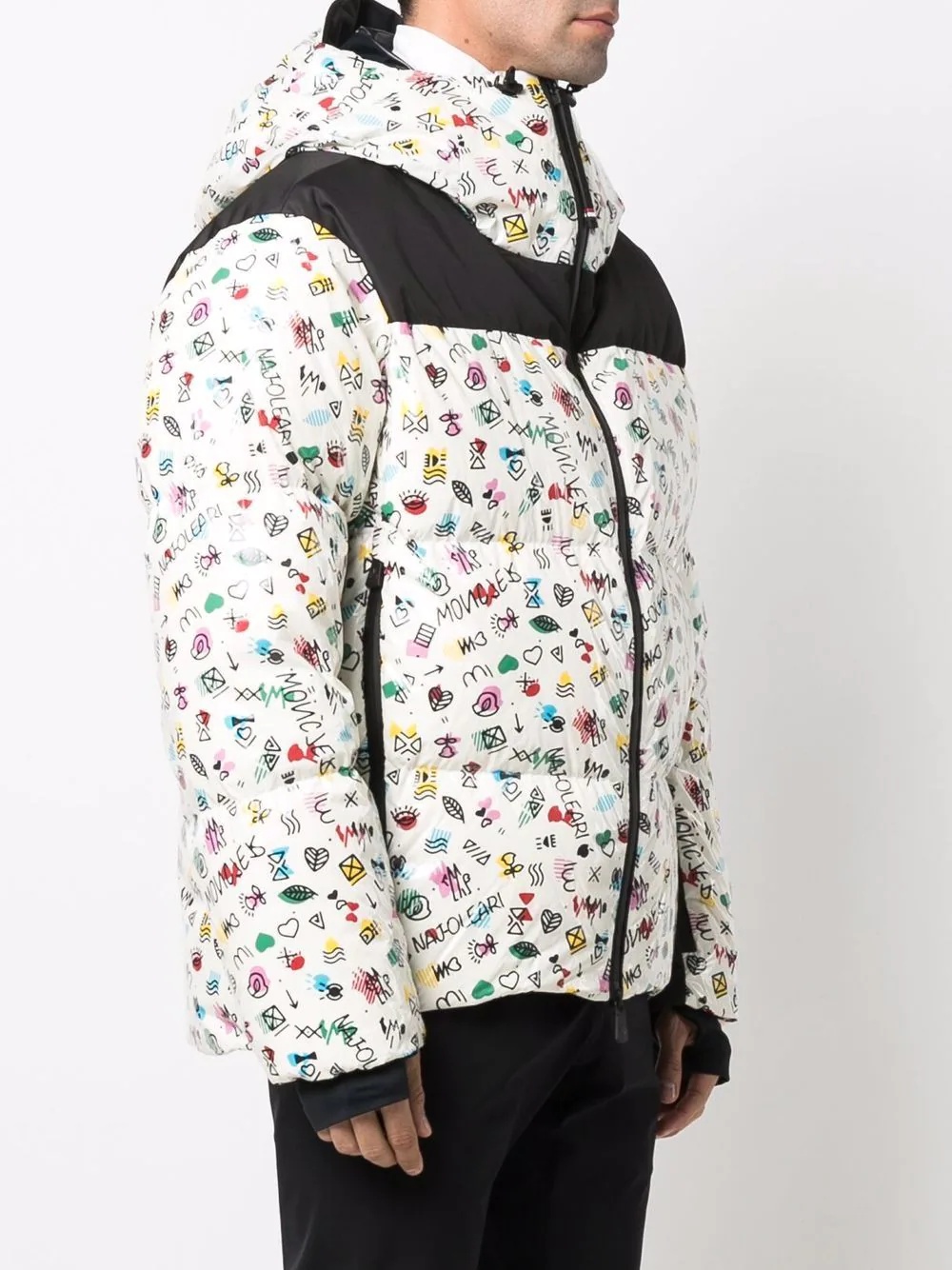 logo-print feather-down padded jacket - 3
