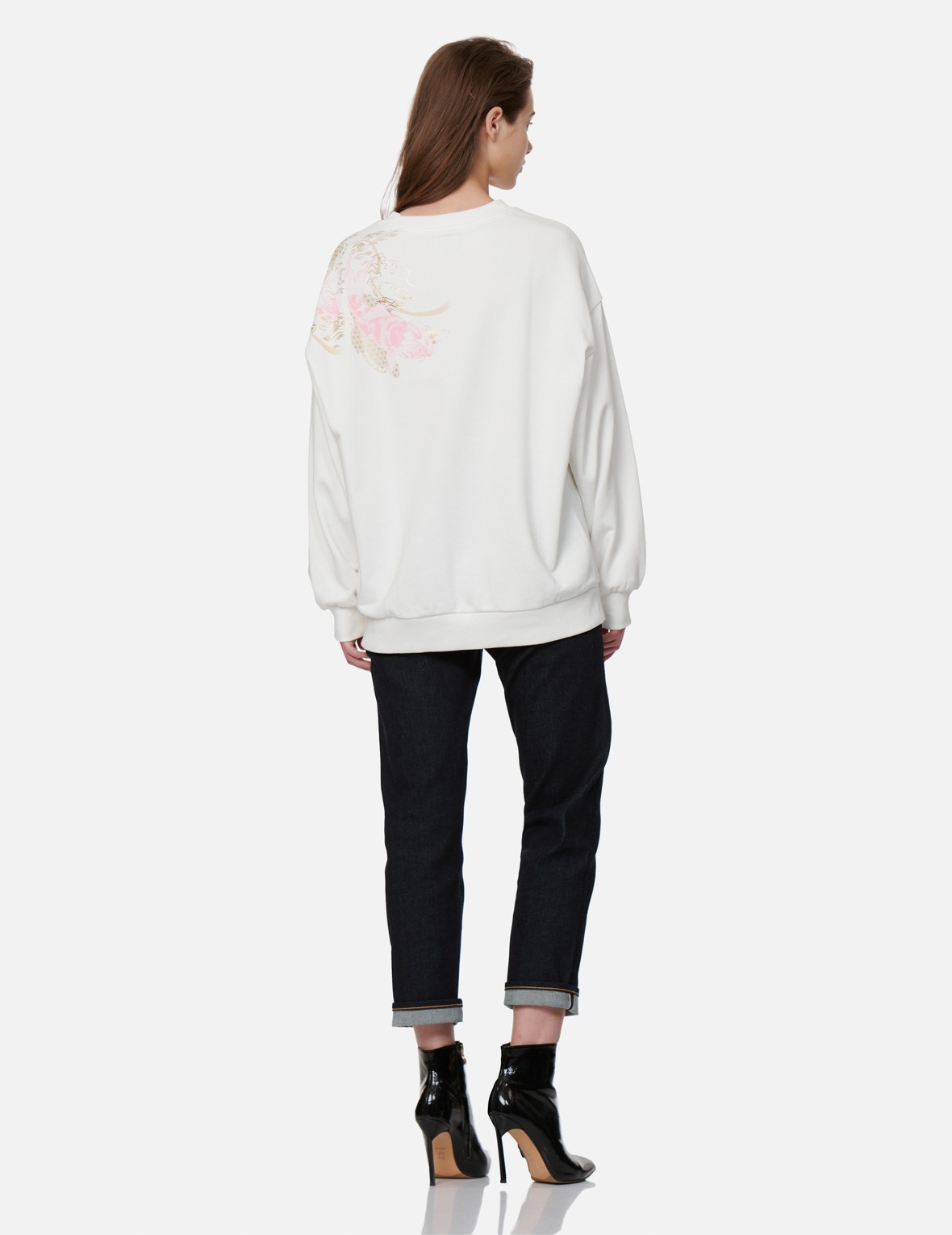 TATTOO KOI WITH JAPANESE PATTERN PRINT SWEATSHIRT - 4