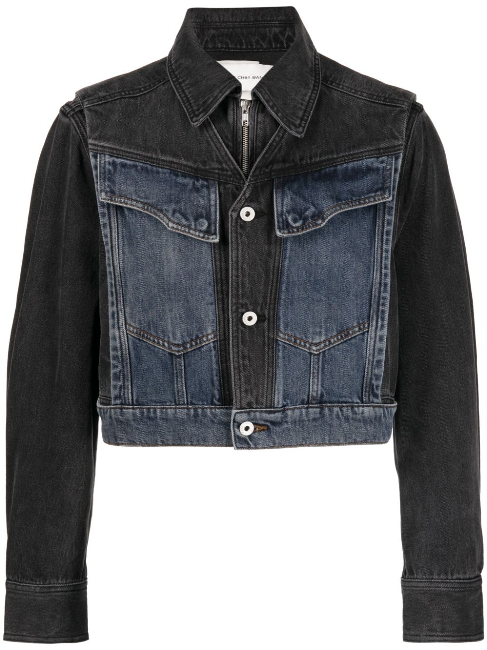 reversible cropped denim jacket - 1